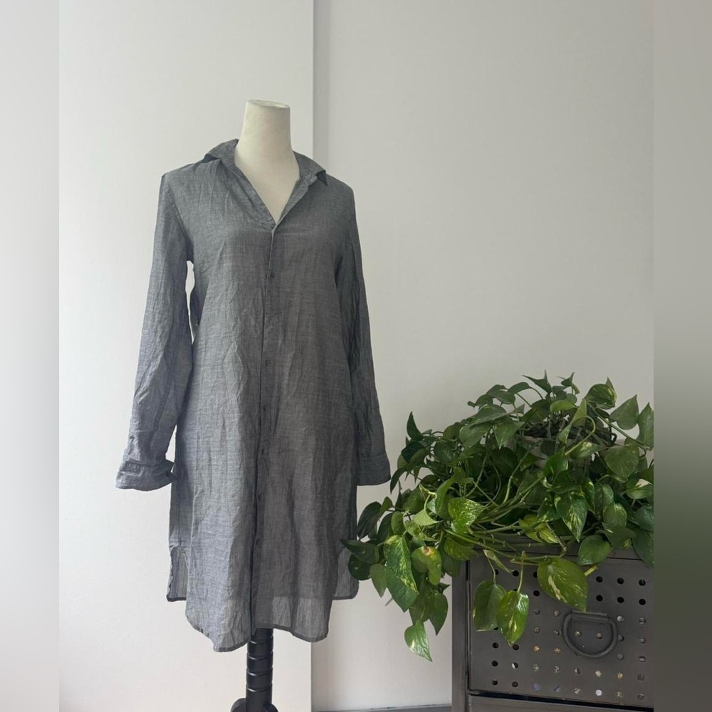 American Colors Gray Long Sleeve Dress belt not included